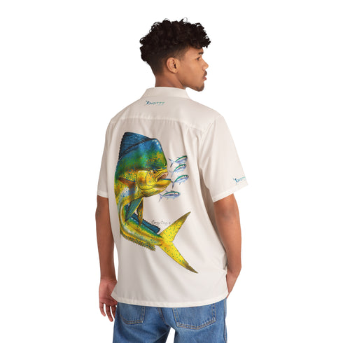 Men's Hawaiian Style, Carey Chen, Mahi Mahi Boating Shirt